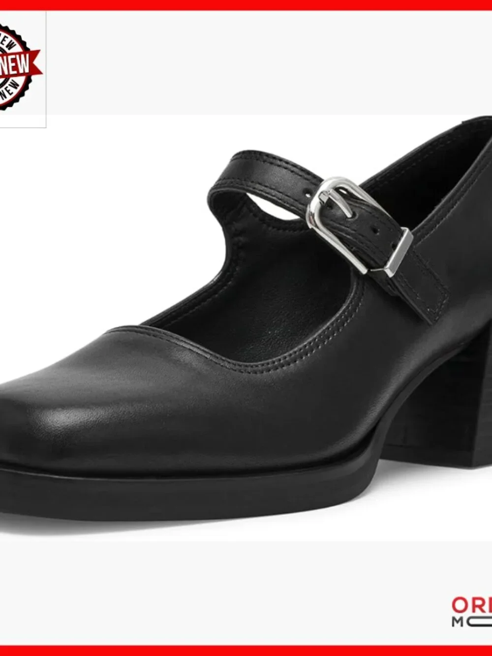 Leather Square Toe Pumps with Block Heel for Evening Parties
